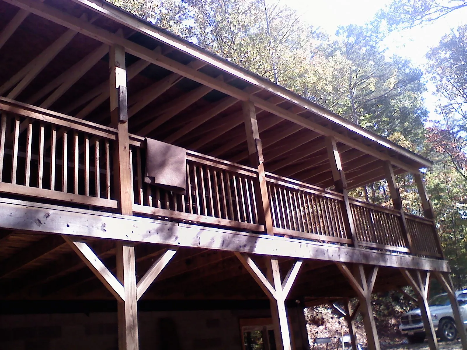 Timber framing under a new elevated porch and deck — Roof Leak Repair in Adairsville by Roofing Brothers